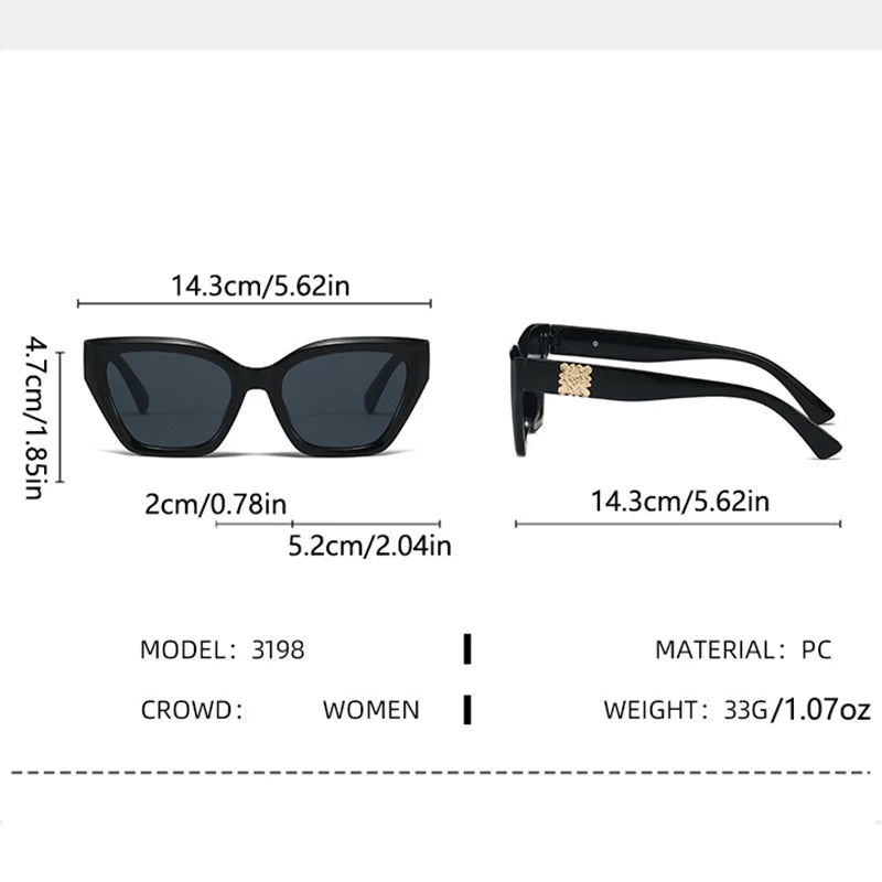 Square Retro Sunglasses - Black/Black