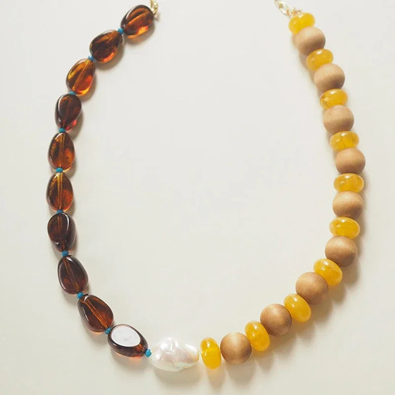Beaded Browns Necklace