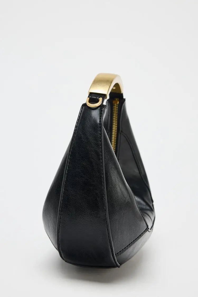 Crescent Metallic Shoulder Bag