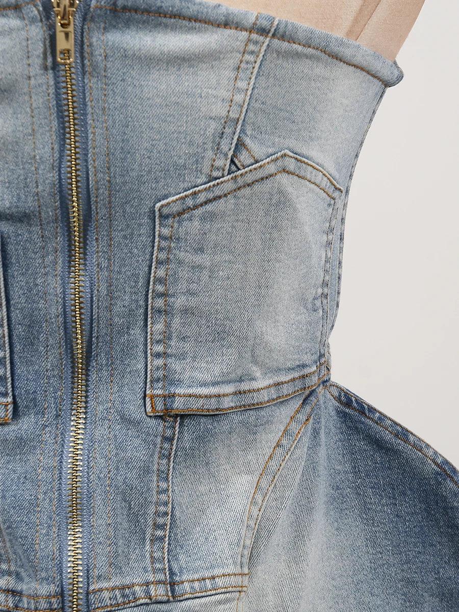 Silvie Structured Denim Bustier