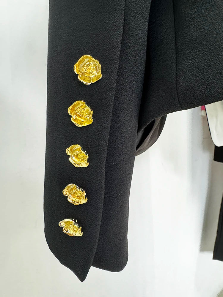 Rose Metal Buttons Blazer