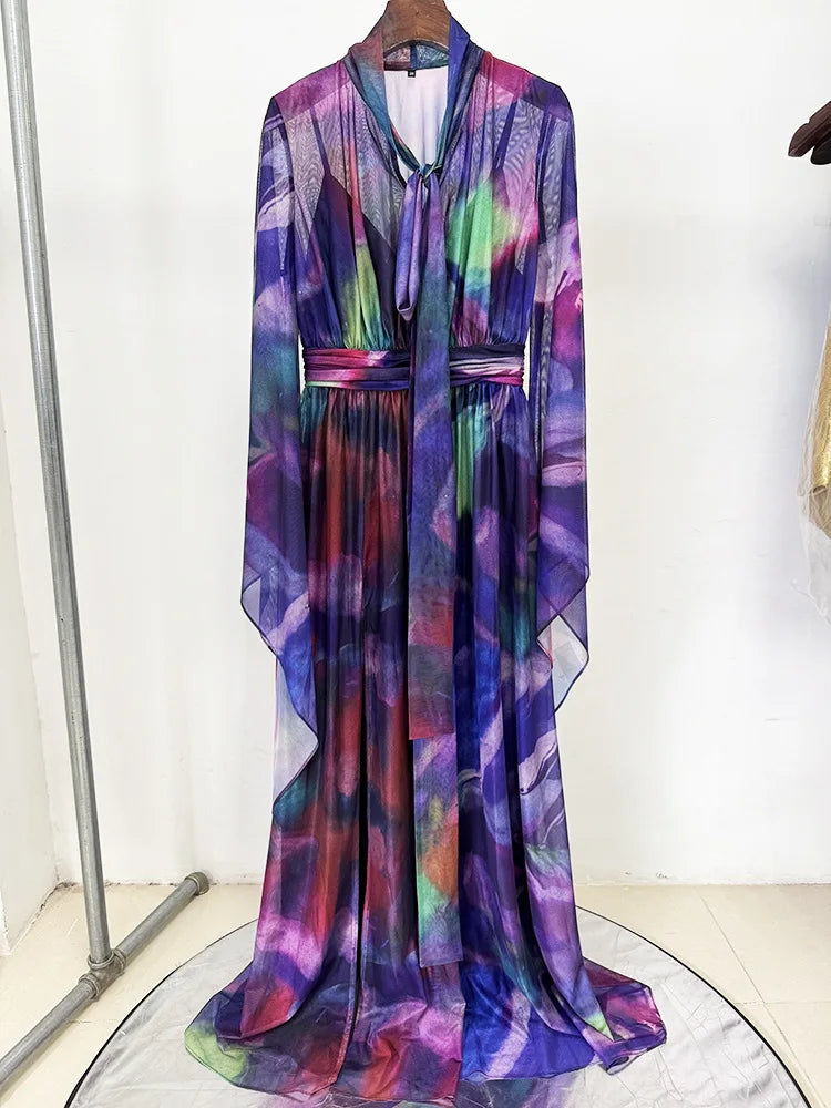 Kate kleurrijke zwierige lange jurk