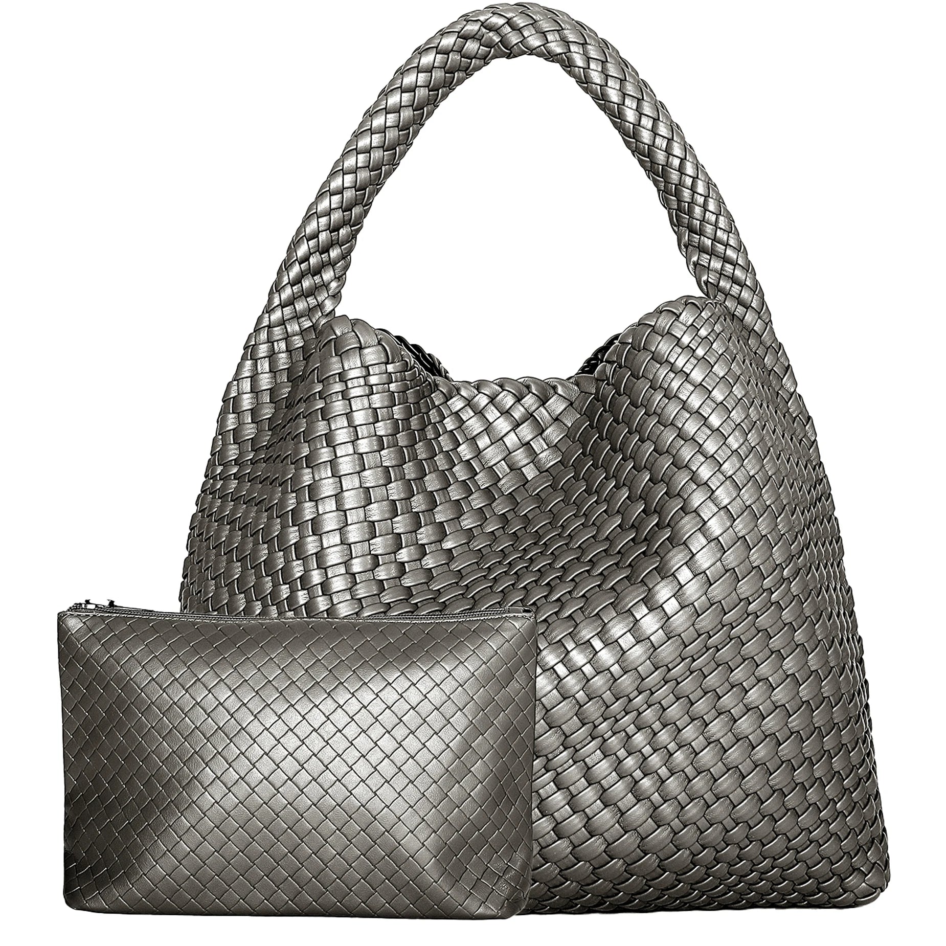 Theresa Soft Woven Tote Bag – black – woven texture