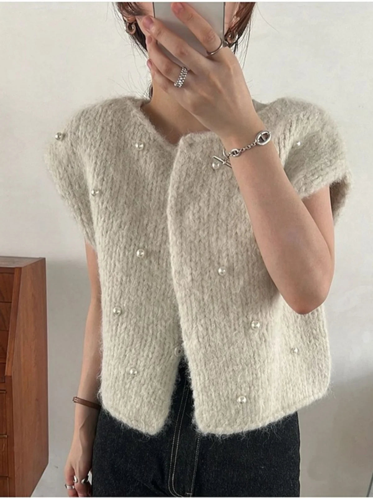 Pearl Embellished Sweater Vest
