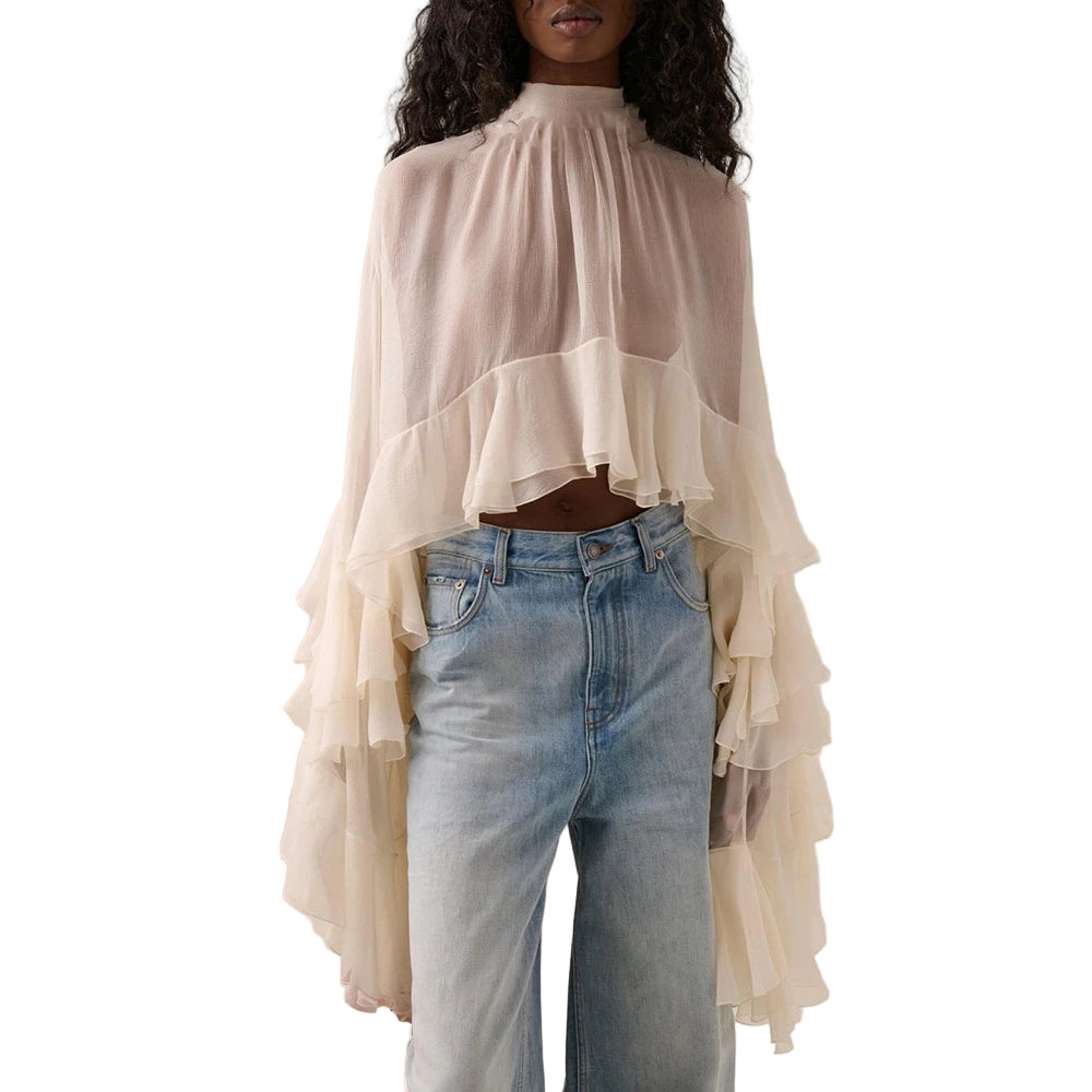 Mia Loose Ruffle Blouse