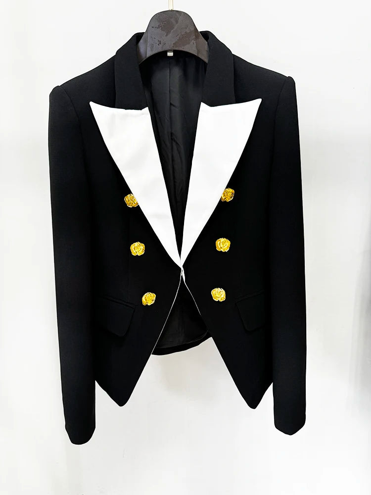 Rose Metal Buttons Blazer