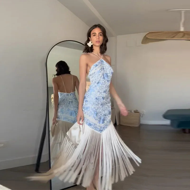 Embroidered Tassel Dress