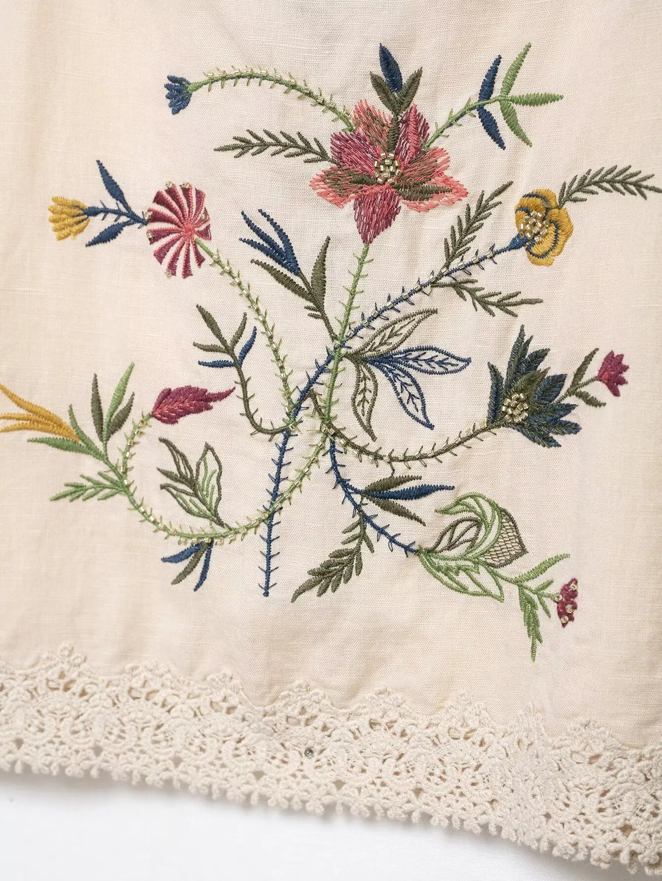 Flower Embroidered Lace Camisole Top