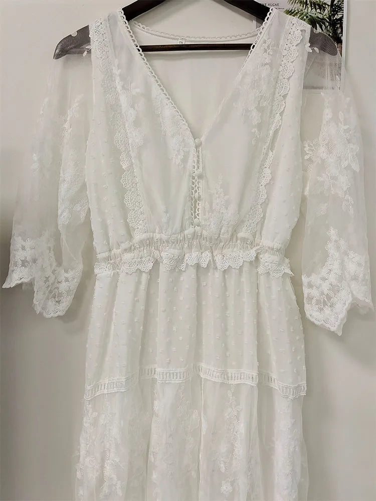 Boho Floral Lace Dress