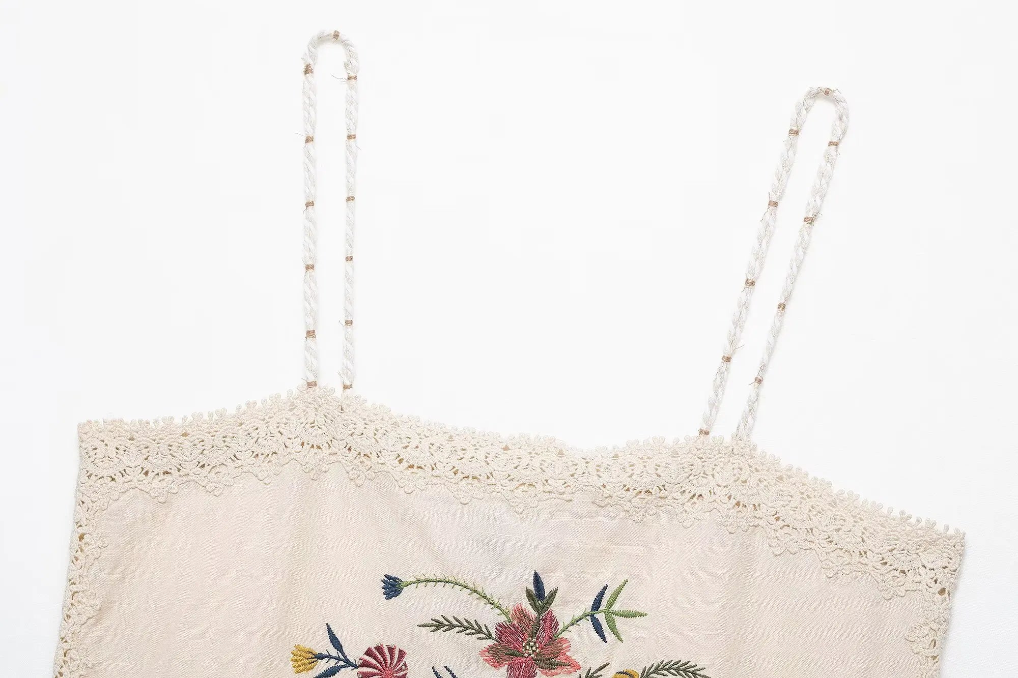 Flower Embroidered Lace Camisole Top