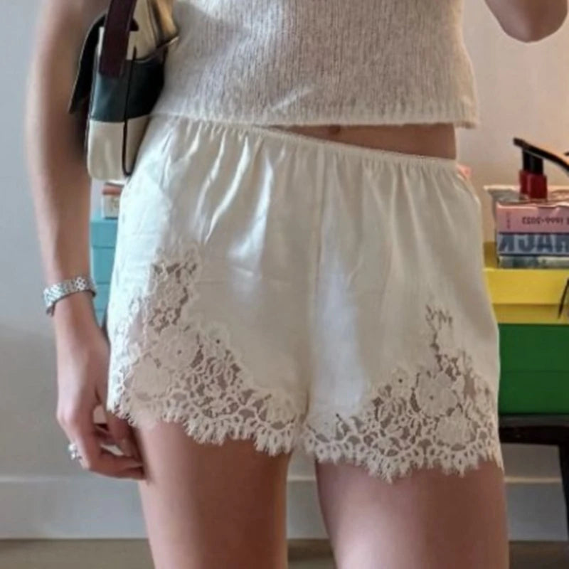Satin Silk Lace Shorts