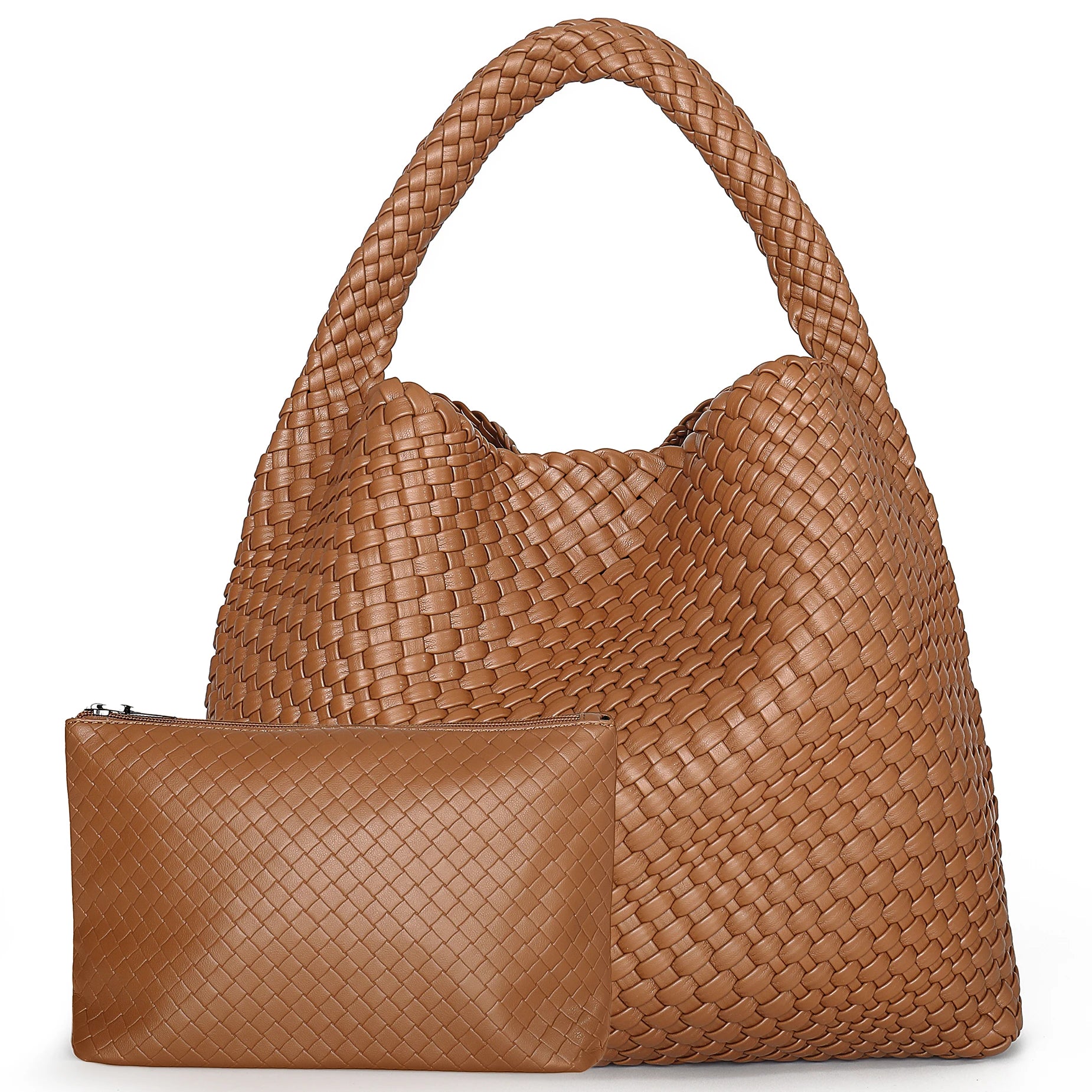 Theresa Soft Woven Tote Bag – black – woven texture