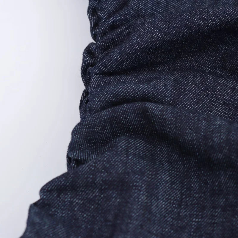 Collared Denim Button Midi Dress