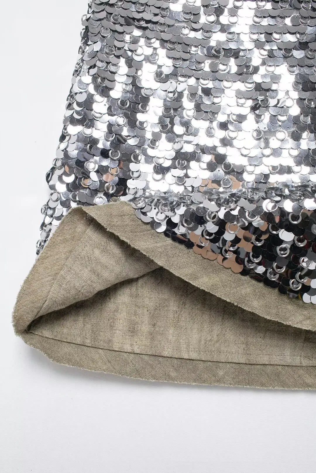 Claire Silver Sequin Skirt