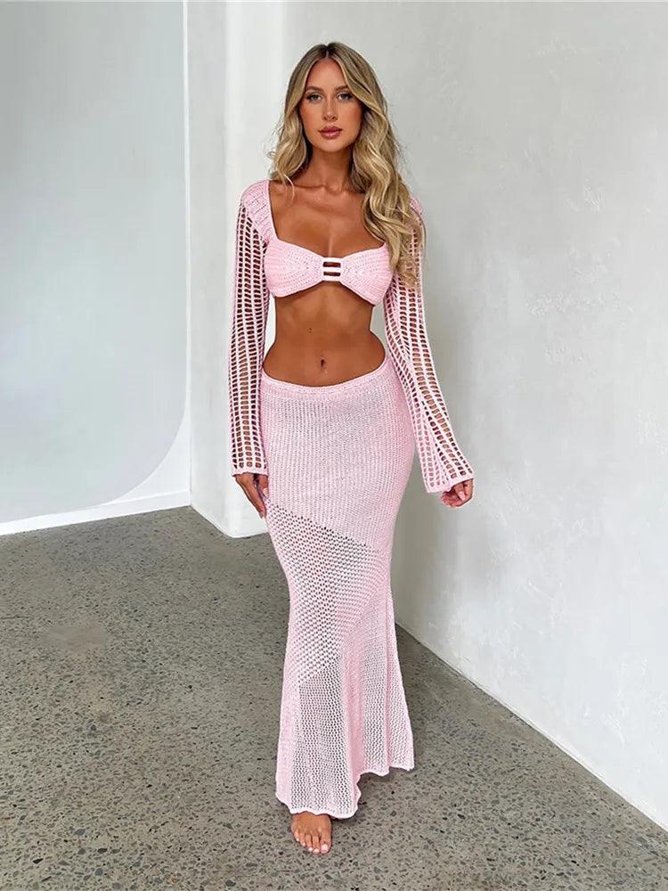 Blair Crochet Beach Skirt Set from The House of CO-KY - Outfit Sets