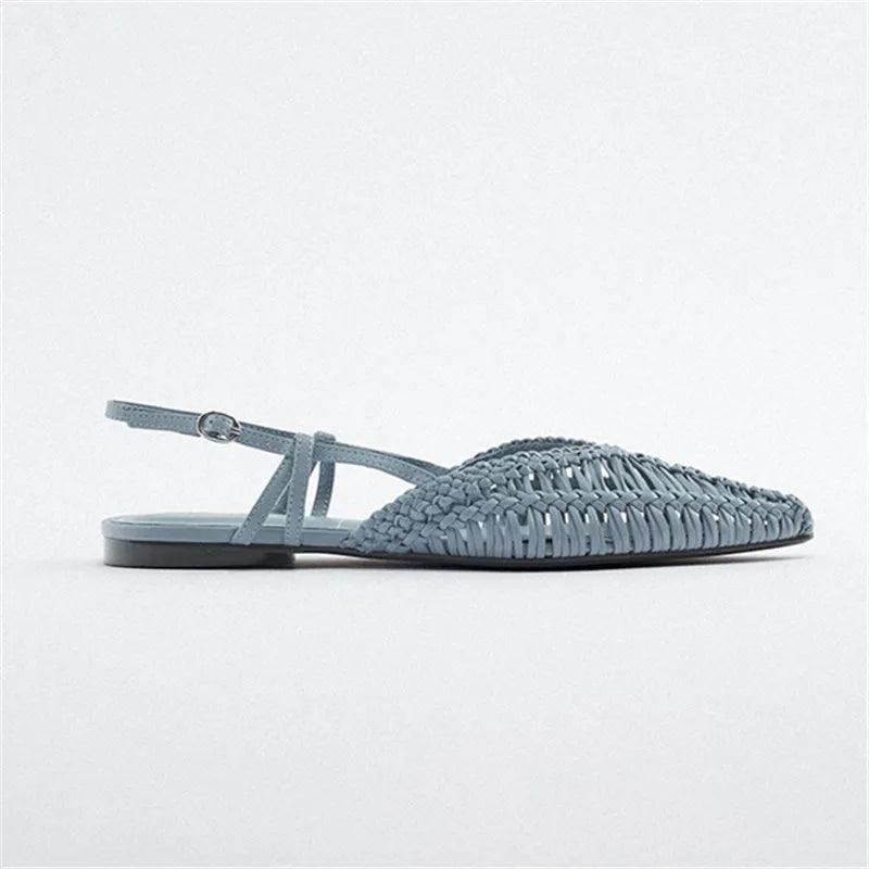 Flat Woven Slingback Flats - Sky Blue from The House of CO-KY - Shoes