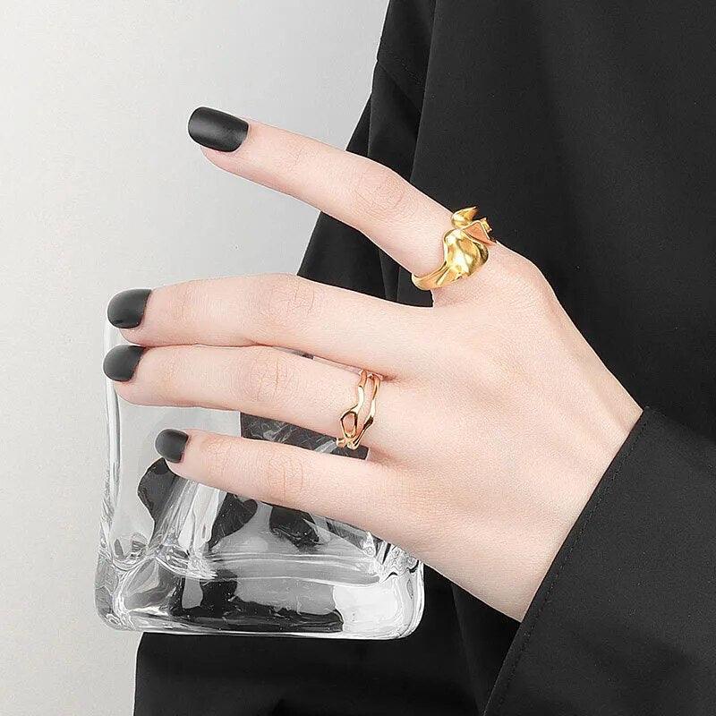 Irregular Double Adjustable Ring from The House of CO-KY - Rings