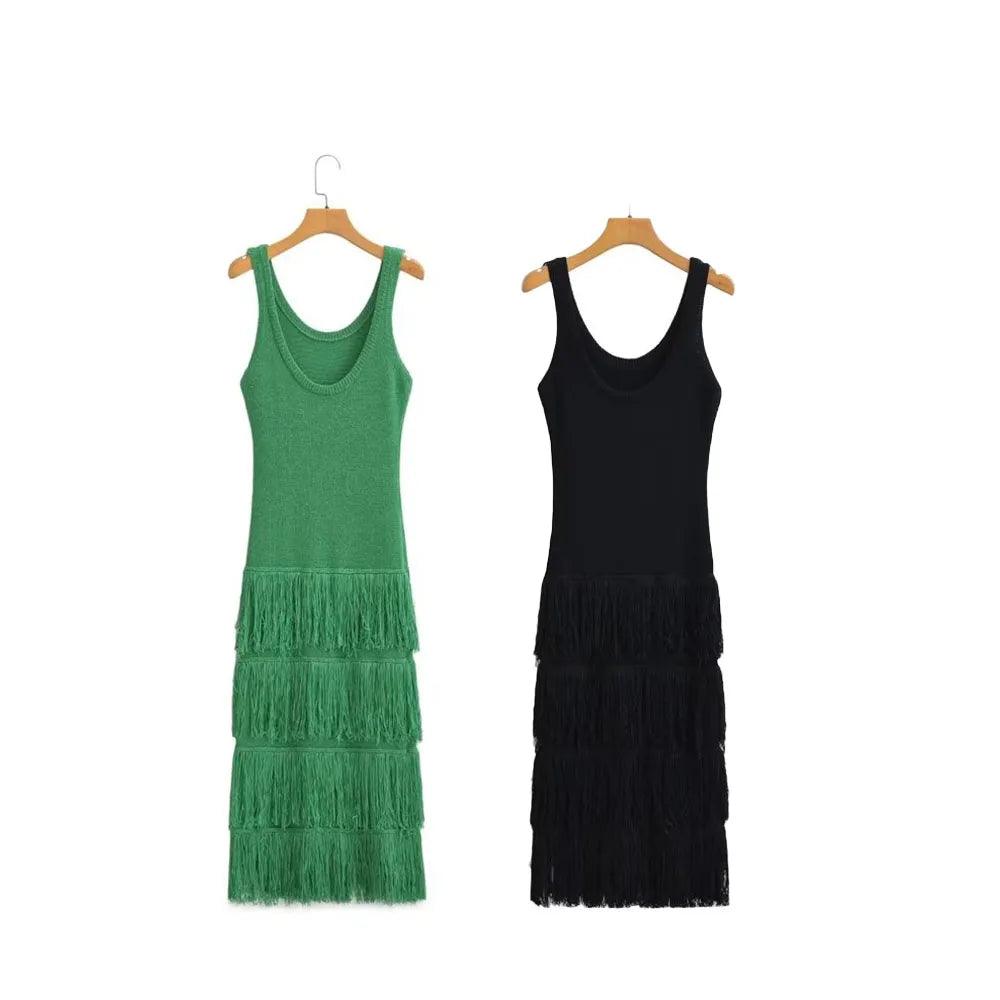 Kate Fringe Detail Knitted Dress from The House of CO-KY - Dresses