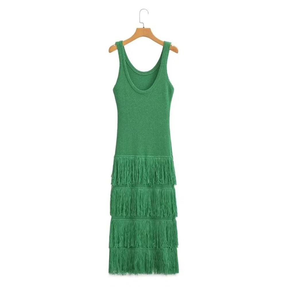 Kate Fringe Detail Knitted Dress from The House of CO-KY - Dresses