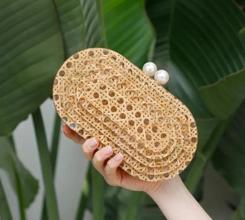 Rhoda Egg Rattan Clutch Bag from The House of CO-KY - Handbags