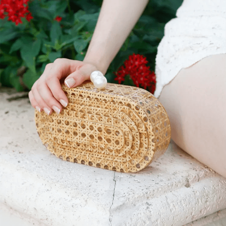 Rhoda Egg Rattan Clutch Bag from The House of CO-KY - Handbags