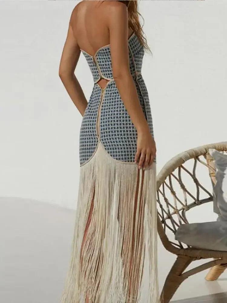 Sonia Strapless Tassels Dress from The House of CO-KY - Dresses