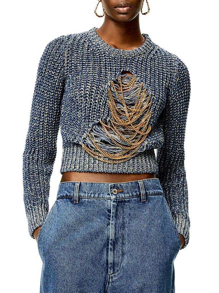 Claire Chain Sweater from The House of CO-KY - Shirts & Tops