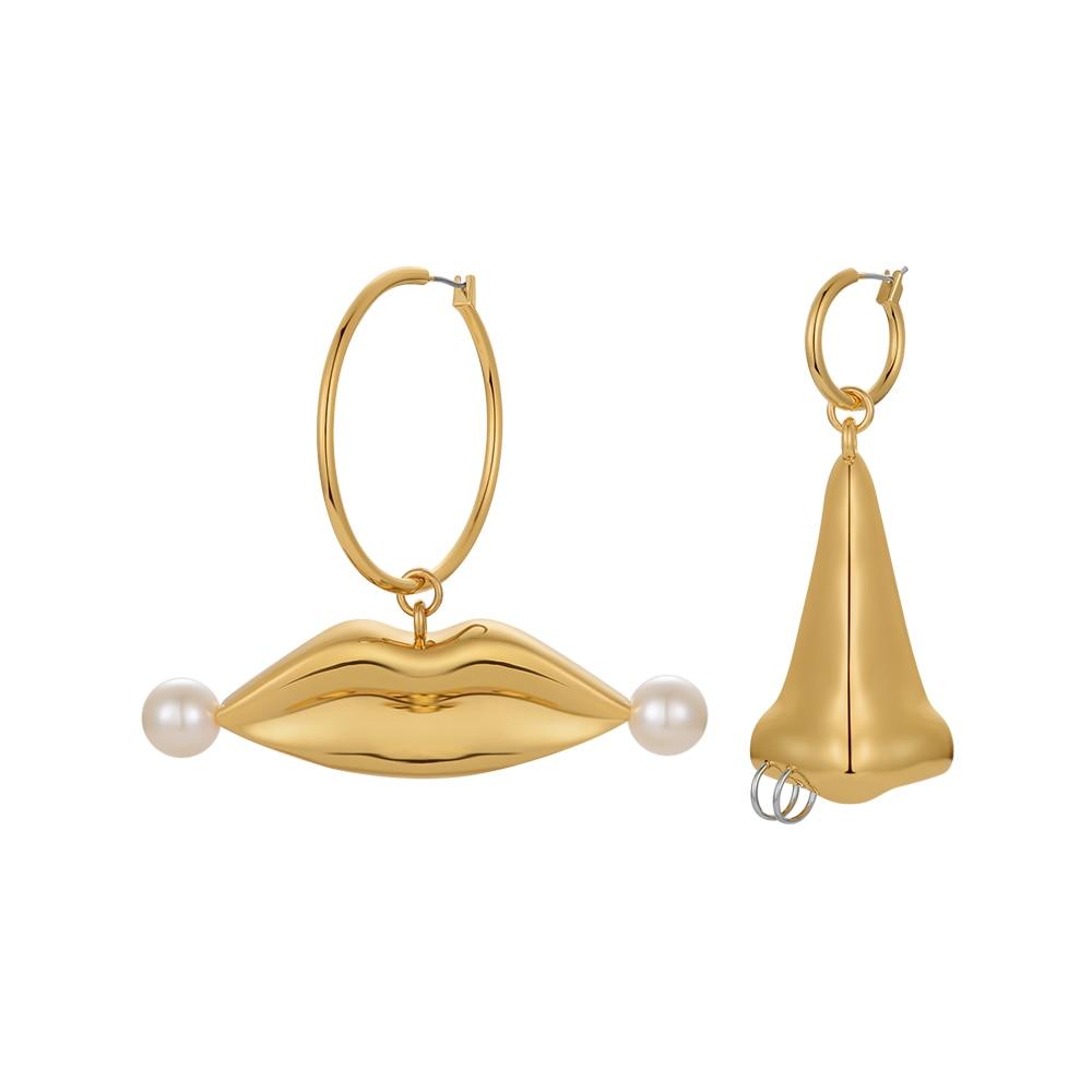 Exaggerated Nose and Lips Earrings from The House of CO-KY - Earrings