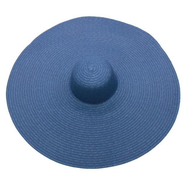 Foldable Oversized Brim Hat – navy – statement style