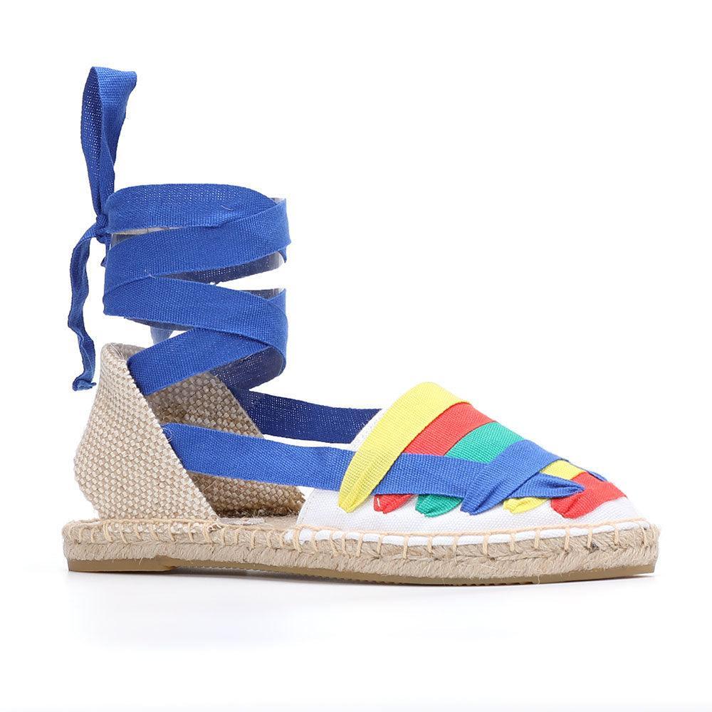 Lace-Up Espadrille Sandals - Blue from The House of CO-KY - Shoes