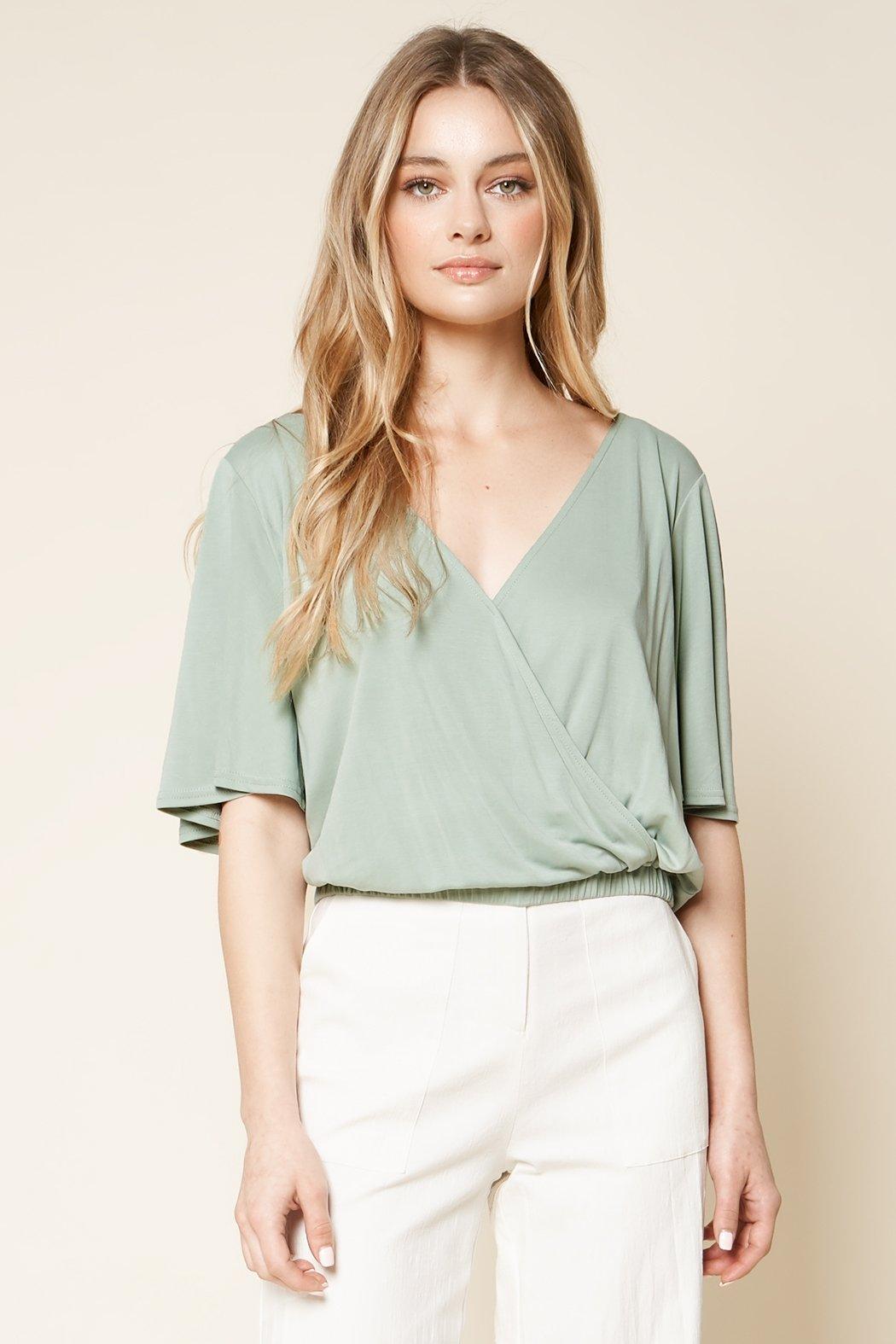 Wanda Short Sleeve Pistachio Top from The House of CO-KY - Shirts & Tops